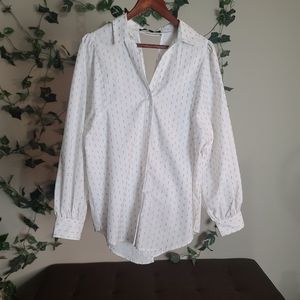MARC NEW YORK White & Gold Button Down
